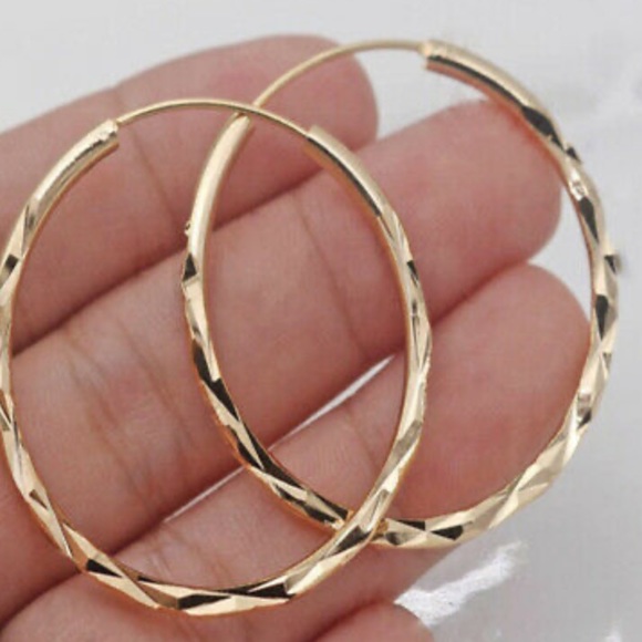 NEW 18k gold plated hoop earrings - Picture 4 of 4